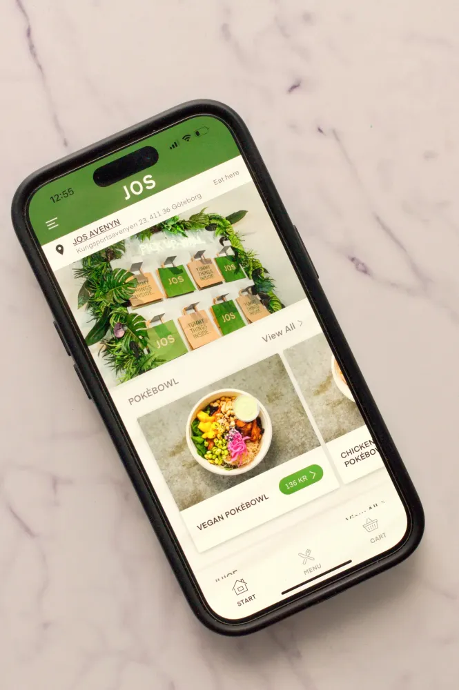 A smartphone showing an online ordering page