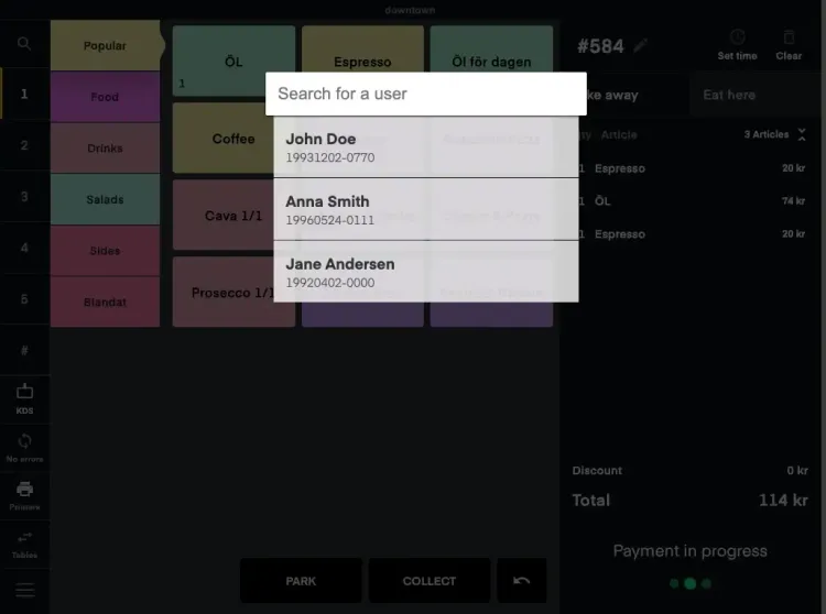 Invoice select customer in POS