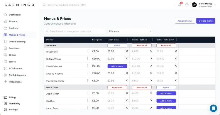Menus editor in backoffice