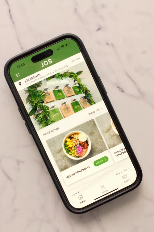 A smartphone showing an online ordering page